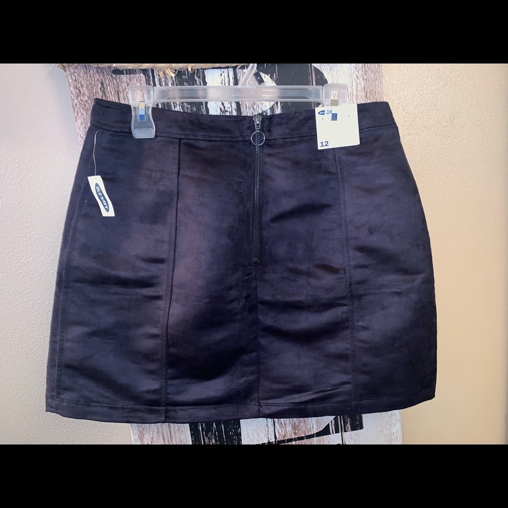 *NWT* Sz 12 Old Navy Black Suede Mini Skirt